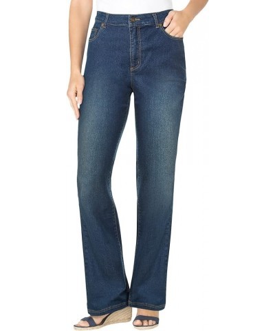 Women's Plus Size Petite Bootcut Stretch Jean Midnight Sanded $21.92 Jeans