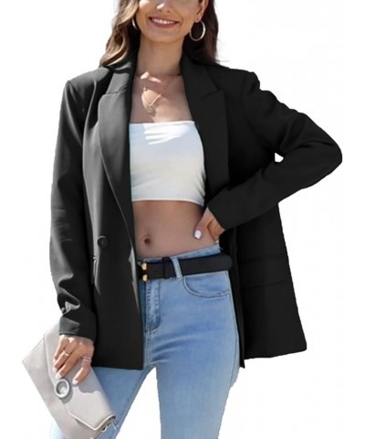 Women's Oversized Double-Breasted Suit Blazer Jacket Long Sleeve Casual Boyfriend Style Work Office Blazer with Pockets X-Sma...