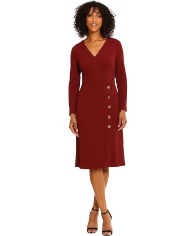 Women's V-Neck Midi with Side Skirt Buttons Detail Zinfandel $22.50 Skirts