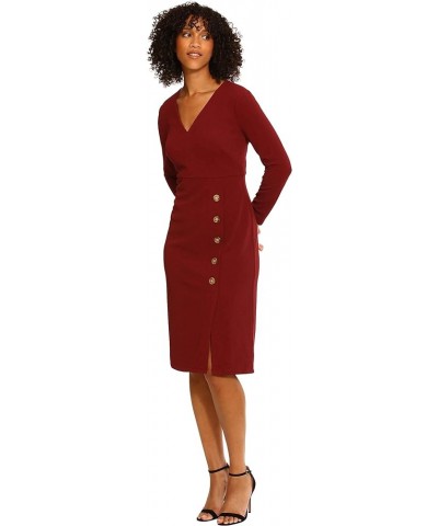 Women's V-Neck Midi with Side Skirt Buttons Detail Zinfandel $22.50 Skirts