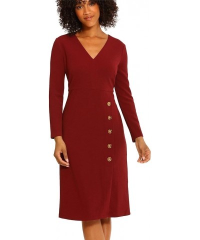 Women's V-Neck Midi with Side Skirt Buttons Detail Zinfandel $22.50 Skirts