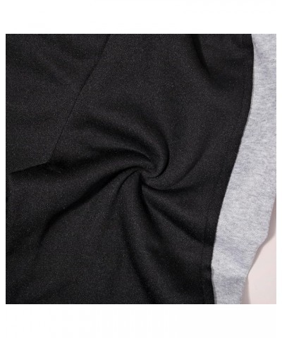 Women Fleece Lined Sweatpants Elastic High Waist Color Block Baggy Wide Leg Pants Club Outfits Black $14.70 Activewear