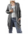 Women's Solid Open Front Long Knit Sweater Cardigan，Lightweight Cardigans Sweater Coats with Pockets Grey $15.67 Sweaters