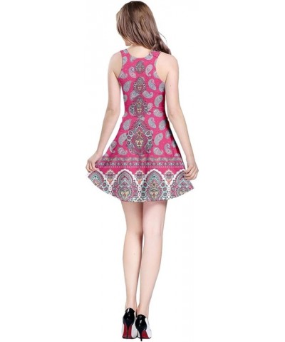 Womens Plus Size Casual Stretch Dress Summer Floral Aztec Tribal Sleeveless Dress, XS-5XL Aztec Pink $17.39 Dresses