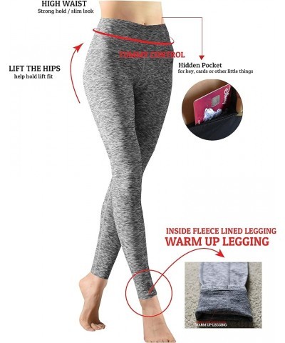 Fleece Lined High Waist Pocket Winter Warm Leggings - Tummy Control Workout 4 Way Stretch Flexible Tights L81905-mard Black $...