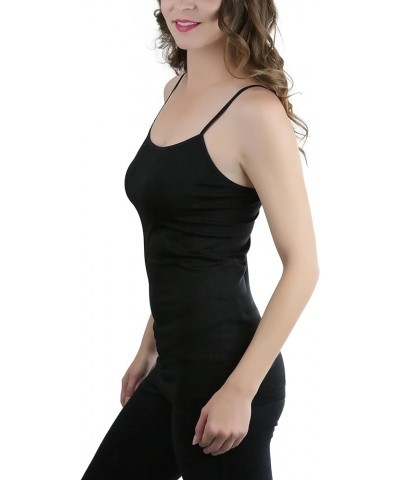 Women's Stretch Layering Scoop Neck Camisole Tanks & Camis Black $10.37 Tanks