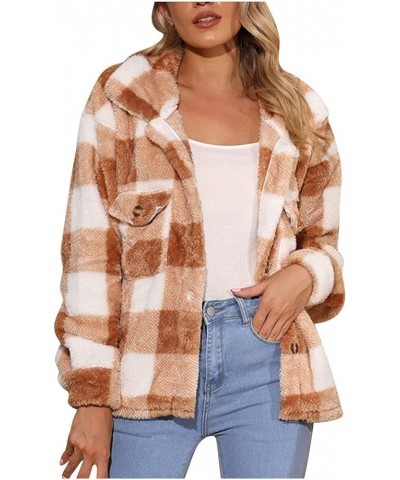 Women's Open Front Cardigan, Button Long Plaid Flannel Jacket with Long Sleeve & Pocket Coffee2 $10.80 Sweaters