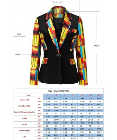 Women African Print Coat Notched Lapel Pocket Blazer Jacket H $27.19 Jackets