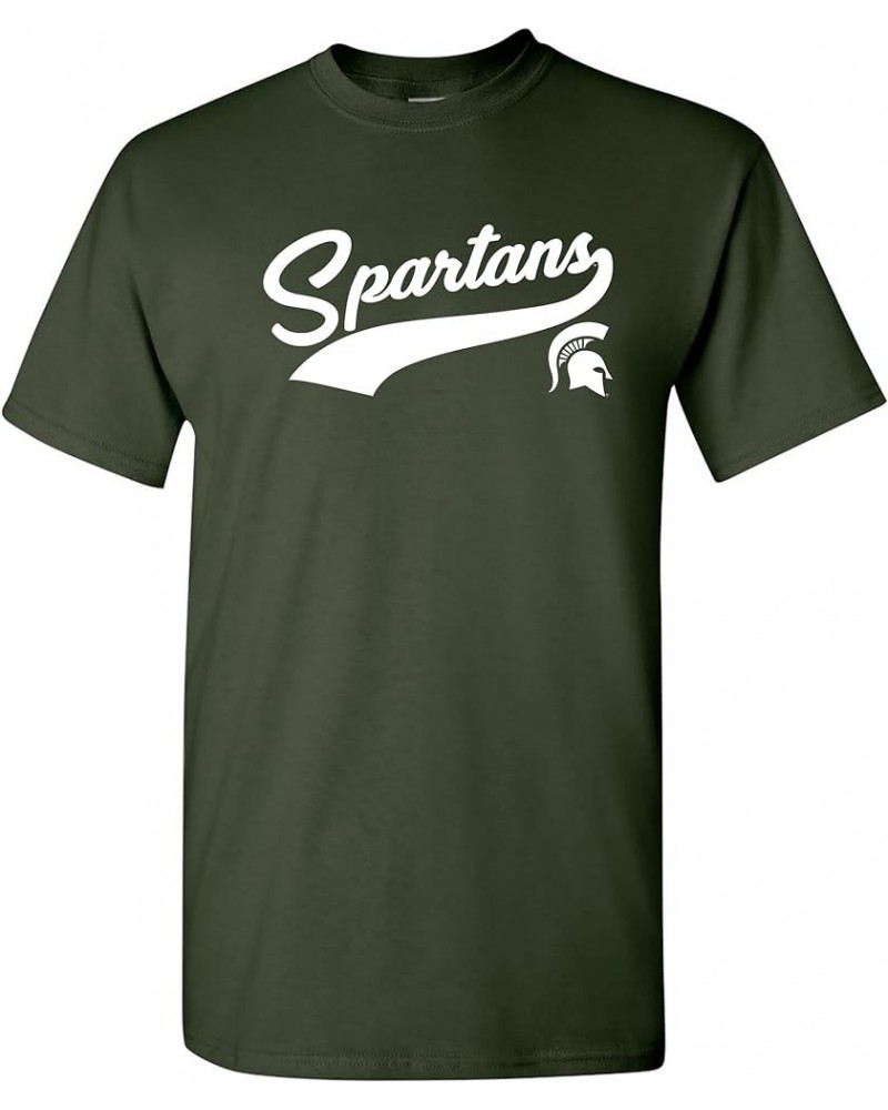 NCAA Baseball Jersey Script, Team Color T Shirt, College, University Michigan State Spartans Forest $12.69 T-Shirts