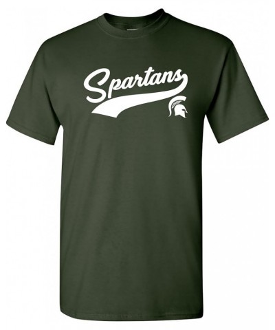 NCAA Baseball Jersey Script, Team Color T Shirt, College, University Michigan State Spartans Forest $12.69 T-Shirts