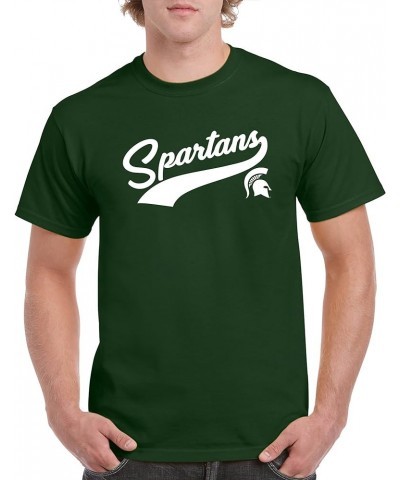 NCAA Baseball Jersey Script, Team Color T Shirt, College, University Michigan State Spartans Forest $12.69 T-Shirts