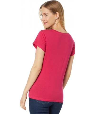 Slashed Foil Graphic Tee Shirt Electric Fuchsia $9.68 Others