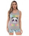 100% Cotton Women Sleepwear Pajama Sets Grey - Panda $10.61 Sleep & Lounge