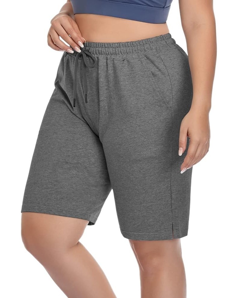 Women's Plus Size Casual Sports Shorts Lounge Yoga Pajama Walking Sweat Shorts Activewear with Pockets Darkgray $12.32 Sleep ...