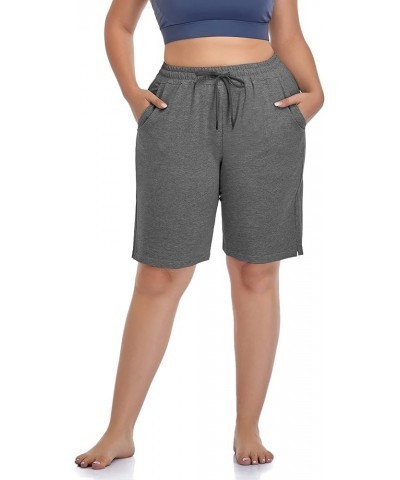 Women's Plus Size Casual Sports Shorts Lounge Yoga Pajama Walking Sweat Shorts Activewear with Pockets Darkgray $12.32 Sleep ...