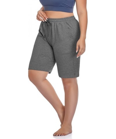 Women's Plus Size Casual Sports Shorts Lounge Yoga Pajama Walking Sweat Shorts Activewear with Pockets Darkgray $12.32 Sleep ...