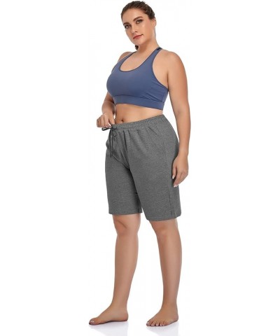 Women's Plus Size Casual Sports Shorts Lounge Yoga Pajama Walking Sweat Shorts Activewear with Pockets Darkgray $12.32 Sleep ...