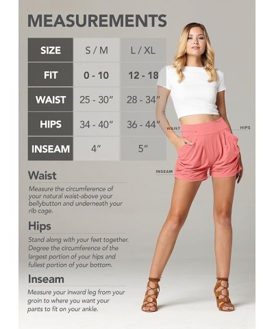 Ultra Soft High Waisted Flowy Shorts with Pockets and 4-Way Stretch - 4" Inseam Harem Shorts for Women Solid Light Coral $12....