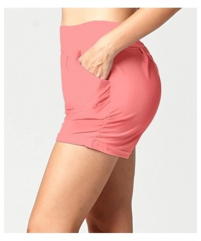 Ultra Soft High Waisted Flowy Shorts with Pockets and 4-Way Stretch - 4" Inseam Harem Shorts for Women Solid Light Coral $12....