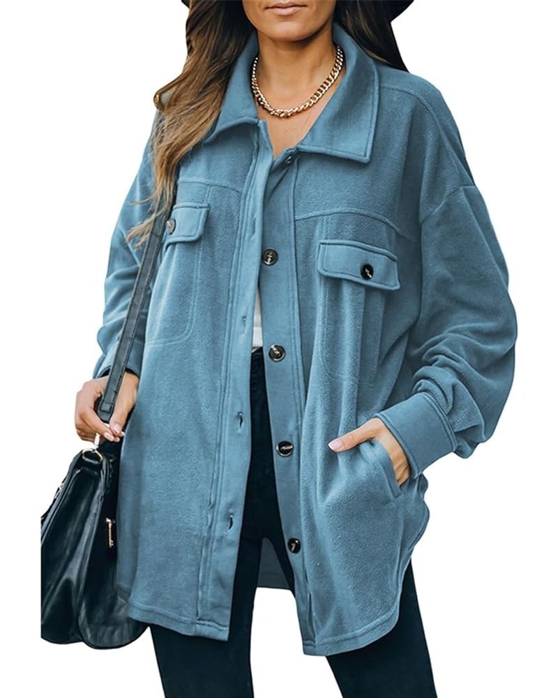 Shirt Jacket Women, Women's Lapel Single-Breasted, Long-sleeved Shirt Jacket C $21.26 Jackets