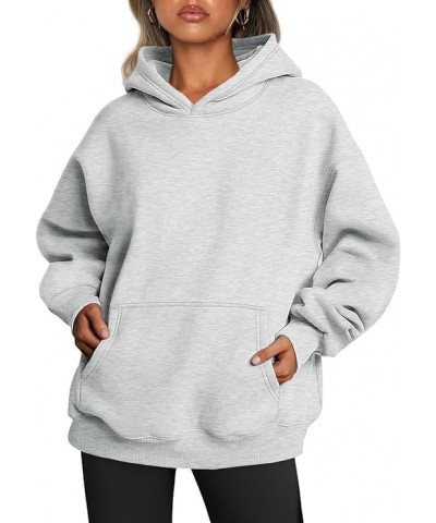 Womens Oversized Hoodies Fleece Sweatshirts Long Sleeve Sweaters Pullover Fall Clothes with Pocket Light Gray $17.93 Hoodies ...