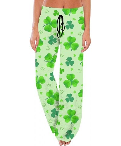 Green Pants for Women St Patricks Day High Waist Lucky Cute Fashion Bottoms Trousers Shamrock Holiday Funny Pants A-fluoresce...