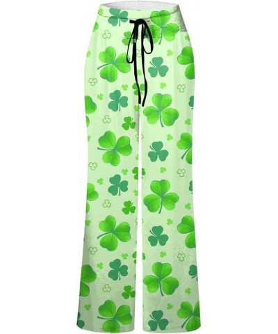 Green Pants for Women St Patricks Day High Waist Lucky Cute Fashion Bottoms Trousers Shamrock Holiday Funny Pants A-fluoresce...