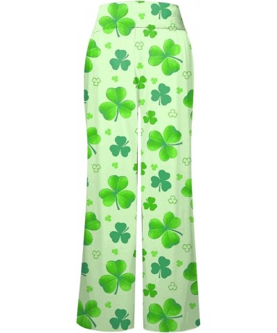 Green Pants for Women St Patricks Day High Waist Lucky Cute Fashion Bottoms Trousers Shamrock Holiday Funny Pants A-fluoresce...