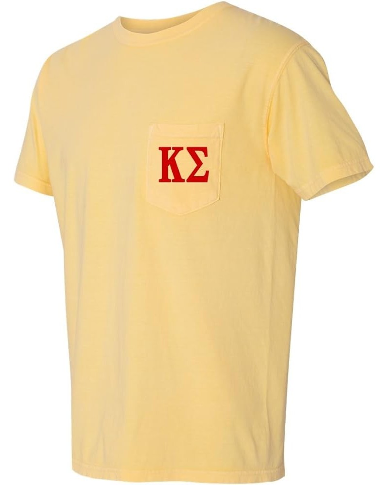 Kappa Sigma Fraternity Comfort Colors Pocket T-Shirt Butter $17.39 T-Shirts