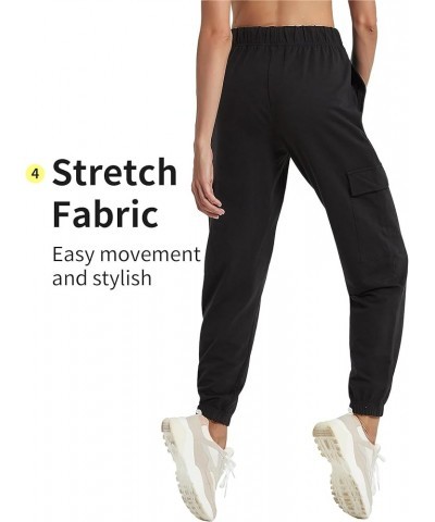 Women's Loose Cargo Sweatpants Pockets Sporty Gym Athletic Fit Jogger Pants Yoga Lounge Trousers Black $17.84 Activewear