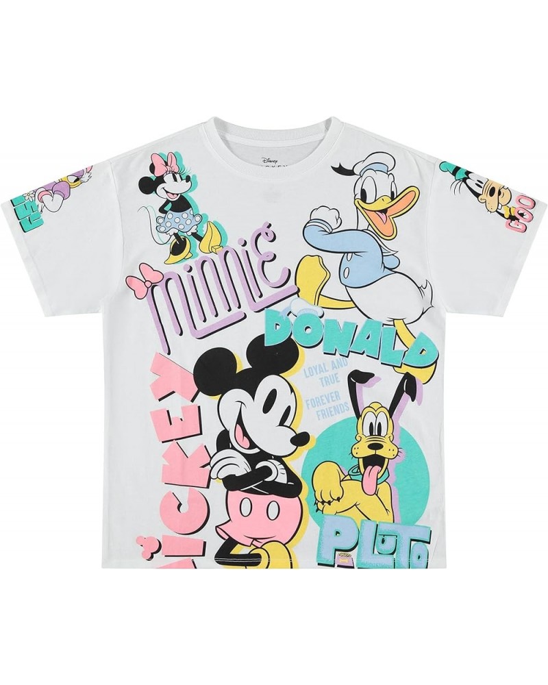 Ladies Mickey Mouse Fashion Shirt Mickey Mouse Multi Print Tee - Mickey Mouse Allover Tee White $21.17 T-Shirts