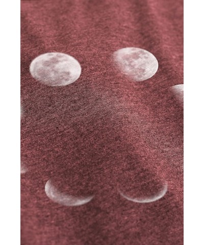 Moon Phases Women's Fashion Relaxed V-Neck T-Shirt Tee Heather Rouge $14.96 T-Shirts