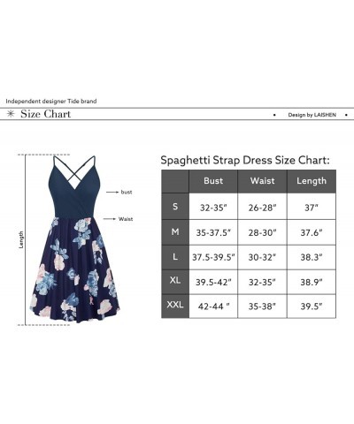 Women's Sundress V Neck Floral Spaghetti Strap Summer Casual Backless Swing Dress with Pocket P-floral11-304 $13.24 Dresses