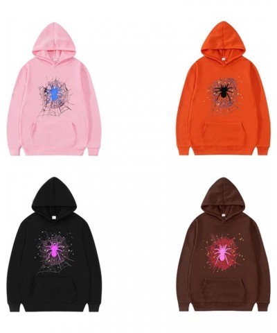 Women Y2k Spider Hoodie Grunge Jackets Long Sleeve Oversized Full Zip Sweatshirt Hoodies Streetwear F-pink $10.10 Hoodies & S...