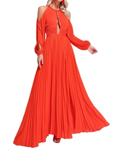 Women's Boho Summer Dress Deep V Neck Chiffon Dress Floral Printed Vacation Maxi Dress Orange01 $69.60 Dresses