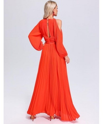 Women's Boho Summer Dress Deep V Neck Chiffon Dress Floral Printed Vacation Maxi Dress Orange01 $69.60 Dresses