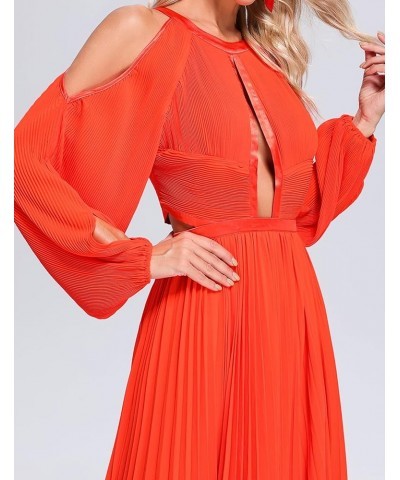 Women's Boho Summer Dress Deep V Neck Chiffon Dress Floral Printed Vacation Maxi Dress Orange01 $69.60 Dresses