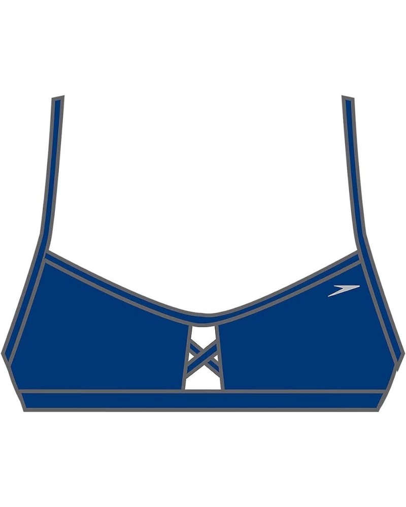 Women's Swimsuit Top Bikini Endurance Lite Tie Back Solid Navy $16.32 Swimsuits