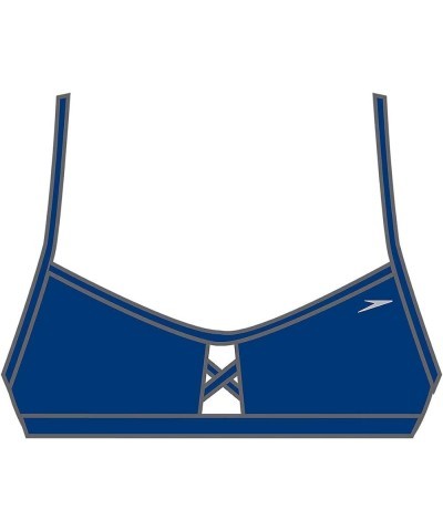 Women's Swimsuit Top Bikini Endurance Lite Tie Back Solid Navy $16.32 Swimsuits