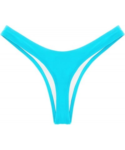 Women's Thong Bikini Bottom Sexy High Cut Swimwear Sky Blue $6.33 Swimsuits