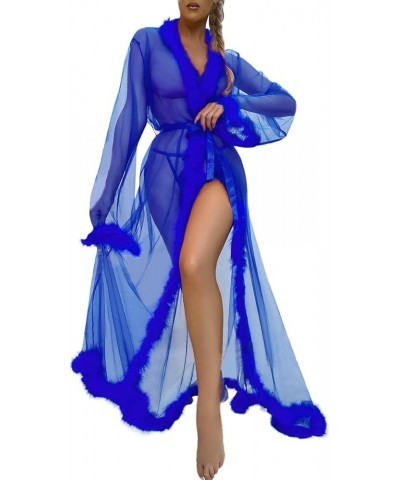 Sexy Lingerie Cosplay For Women Slutty Lingerie For Women Plus Size Women Fashion Sexy Tulle Robe Long Lingeri Blue $7.53 Lin...