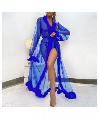 Sexy Lingerie Cosplay For Women Slutty Lingerie For Women Plus Size Women Fashion Sexy Tulle Robe Long Lingeri Blue $7.53 Lin...