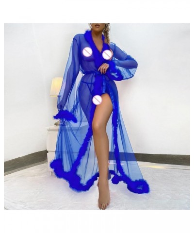 Sexy Lingerie Cosplay For Women Slutty Lingerie For Women Plus Size Women Fashion Sexy Tulle Robe Long Lingeri Blue $7.53 Lin...