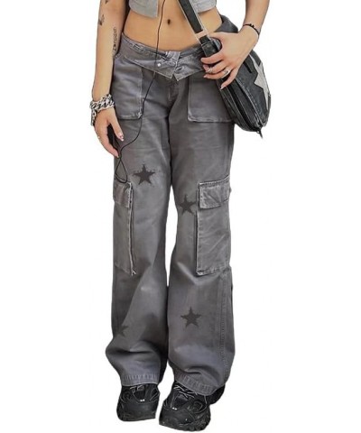 Women Wide Leg Jeans High Waist Baggy Jeans Y2k Loose Fit Boyfriend Jeans Stretchy Denim Pants Streetwear Loose Fit Gray $13....