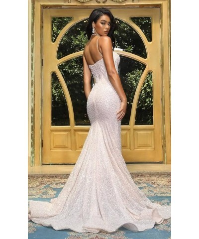 Sequin Mermaid Prom Dresses Sparkly Sexy Long Wrap Women's Formal Evening Party Gowns Corset 01-white $35.25 Dresses