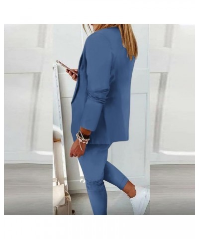 Women's 2 Piece Suit Set Dressy Casual Blazers and Pencil Pants Work Office Long Sleeve Jackets Business Office Sets Blue $8....