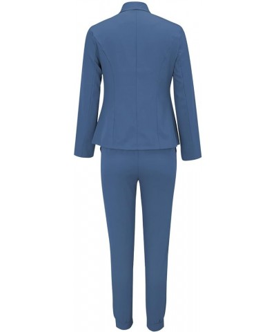 Women's 2 Piece Suit Set Dressy Casual Blazers and Pencil Pants Work Office Long Sleeve Jackets Business Office Sets Blue $8....