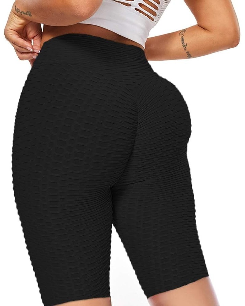 Women TIK TOK Leggings Shorts Butt Lift Scrunch Textured Leggings Workout Running Beach Hot Shorts Z-black $8.09 Activewear