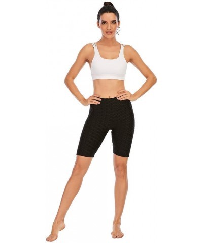 Women TIK TOK Leggings Shorts Butt Lift Scrunch Textured Leggings Workout Running Beach Hot Shorts Z-black $8.09 Activewear