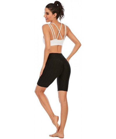 Women TIK TOK Leggings Shorts Butt Lift Scrunch Textured Leggings Workout Running Beach Hot Shorts Z-black $8.09 Activewear